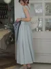 Sukienki swobodne francuskie kwadratowe kamizelka kamizelki bez rękawów sukienka letnia żeńska