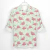 Мужские повседневные рубашки милые фламинго рубашка тропический принт животного