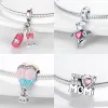 925 silver for pandora charms jewelry beads bead Original Bracelet Champagne And Cup