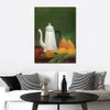 Impressionist Landscape Canvas Art Still Life with Teapot and Fruit Henri Rousseau Handmade Oil Painting Artwork Modern Room