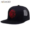 HATLANDEROriginal casquettes de baseball noires pour garçons filles été chapeaux de soleil broderie lion maille relances hip hop os chapeau de camionneur 201262a