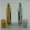 10pcs/lot 30ml 50ml Top Glittering Gold Silver Empty Vacuum Pump Travel Bottles Airless Makeup Skin Care Containers Packaginggoods Icttx