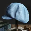 Basker vintage texturerad denim blå rutig basker vår sommar resor solnedgång personlig designer mäns och kvinnors nyheter pojkar hatt g220612