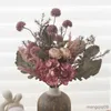 Fleurs séchées automne soie artificielle Rose hortensia Bouquet pissenlit faux salon maison mariage Table de noël décoration