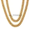 Pendant Necklaces Hip Hop Jewelry Mens Gold Silver Miami Cuban Link Chain Necklaces Fashion Bling Diamond Iced Out Chian Necklace for Women Bracelet YAY0 J230612