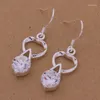 Dangle Earrings High Quality Gorgeous AE487 Classic Silver Color For Women Wholesale Fashion Jewelry Bubble Heart