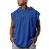 Men's Hoodies Men's Loose Hooded Sweater Sleeveless Sports Fitness Pullover