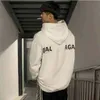 23ssDesigner Balanciagas Hoodie Übergroßer Vintage-Luxus-Weiß-Schwarz-Paris-Modemarke B-Familien-Hoodie Lose lässige Baumwollwelle Herren- und Damenliebhaber