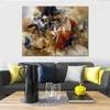 Contemporary Canvas Wall Art Cafe Time Handmade Modern Decor for Hotel Room Decor