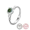 Bague de luxe en argent sterling 925 moissanite motif tournesol bague réglable 0,5 carat bague en diamant jaune vert blanc bague en pierre de moissanite bijoux