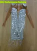 Stage Wear Sexy Silver Sequined Beaded Short Prom Dresses V Neck A Line Mini Party Homecoming Women Formal Vestidos