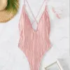 Women's Swimwear 2023 Solid Thong One Piece Swimsuits Women Sexy Push Up Swimming Suit For Bath Ladies High Cut One-pieces