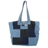 Sacs de soirée jean sac femme 2023 tendance voyage épaule Plaid femme sacs à main Denim grand Shopping Eco grande capacité bandoulière