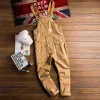 NEW Men's Loose Cargo Bib Overalls Pants Multi-pocket Overall Men Casual Coveralls Suspenders Jumpsuits Rompers Wear Coverall