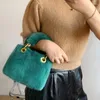 Sacs de soirée sac à main petit sac carré femme épaule fête main mode peluche véritable fourrure