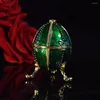Smyckespåsar Qifu Green Small Faberge Egg Box Gift
