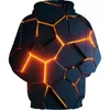 Herrtröjor tröjor färgglada flamhoodie 3D fluorescens tröja Menwomen Autumn and Winter Coat Clothing Funny Jacket Black Hoodies 230612