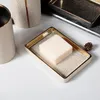 Sets Gold Bathroom Accessories Sets Ceramics Lotion Soap Dispenser Tumbler Soap Dish Bathroom Deco Accessroy Set