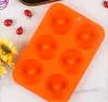 Silicone Donut Mold Baking Pan DIY Doughnuts 6 graid Mould Maker Non-stick Silicone Cake Mold Pastry Baking Tools new