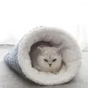 Cat Beds Blue Pet Nest Autumn Winter Plus Velvet Warmth And Soft Sleeping Pad Four Seasons Universal Dog Accessories