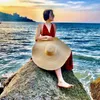 Szerokie brzegowe czapki 2023 Pobrana składana kobietę Kapelusza dla kobiety damskie hurtowo hurtowo o średnicy 70 cm duża letnia plaża Sun Beach