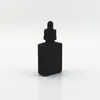 Frascos conta-gotas de vidro fosco preto 30ml Recipiente quadrado para perfume de óleo essencial Vpebj