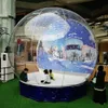 4md (13ft) voor kerstgigant opblaasbare sneeuwbol bubbelkoepel tent met ventilator 2m/3m/4m vervangbare achtergrond Human Sneeuwbollen Clear House