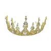 Hårklipp kristall pannband prinsessa krona tiara vintage stil metall båge barock brudtillbehör