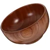 Bowls 4 Count Containers Kids Solid Wood Bowl Retro Round 15X15X8.5CM Dessert Jujube Serving Child