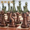 Chess Games Medieval Board with High Quality 32 Tin Alloy Metal Pieces Magnetic Game Atlas 230612