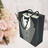 Present Wrap 5 PCS toalettartikel Organiserare Shopping Inpackning Papperspåse Kraft 5st Black Tuxedo Creative Bridegroom