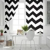 Cortina listrada preto e branco simples cortinas onduladas para cozinha quarto tratamento de janela sala de estar cortina para decoração de casa