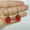 Dangle Earrings Yungqi Cartoon Fruit Pendant For Women Girl Cute Transparent Strawberry Drop Earring Gift Hook Brincos Para As Mulheres