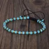 Charm Bilezikler Yüzlü Altın Renkli Metal Boncuk Karışımı Beyaz Mavi Turquoises Yarı Değerli Taş Ayarlanabilir MacRame UNISEX