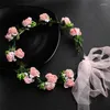 Dekorative Blumen Braut Haar Kranz Frauen Blumen Stirnband Mädchen Hairwear Geburtstag Party Strand Hochzeit Zubehör Homen Dekoration