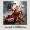 Аннотация Canvas Art Art красная юбка Flamenco Dancer Painting Modern Decor для ванной комнаты