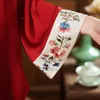 Vêtements ethniques 2023 Pajamas vintage des femmes chinoises traditionnelles ensemble pantalon à manches longues 2pc de la broderie de fleur nationale