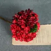 Flores decorativas artificiales borde quemado ramo de hortensias 37 CM hogar boda salón ventana decoración flor seca francesa