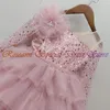 Flickklänningar Puffy Glitter Princess Dress Layers Party Flower 2023 Söt A-Line Baby First Communion