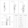 バスルームシンクの蛇口黒盆地キッチン蛇口贅沢シングルホールタップブラスミキサーコールドウォーターと配管ホース