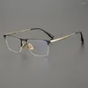 Armação de óculos de sol armação de óculos de titânio puro masculino quadrado pode combinar óculos de prescrição 2023 luxo masculino miopia óculos ópticos
