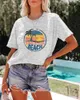 Women's T Shirts Summer Beach Women T-shirt Loose Casual Streetwear Fashion Short Sleeve Tshirt Sports Travel Camping Tees Tops Oversized