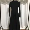 Casual Dresses Women 2023 Autumn Winter Elegant Sweater Dress Solid Female Long Sleeve A-Line Robe Knit Ladies Vestidos X425