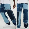 Jeans pour hommes Pantalons en denim pour hommes Casual Noir Bleu Skinny Slim Fit Patchwork Denim Pants Biker Hip Hop Jeans pour hommes avec un pantalon en denim ample 230612