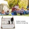 Bolsas de almacenamiento Bolsa enrollable para cubiertos | Organizador de utensilios de lona portátil que cuelga con múltiples compartimentos para picnic