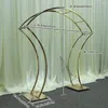 Party Decoration Table Centerpieces Luxury Plating Shiny Gold Flower Arch Stand For Wedding Event Anniversary Background Decor Road Lead