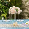 Décoration de fête 40 cm acrylique fleur Vase clair Table pièce maîtresse mariage luxe Floral Stand colonnes pour mariage