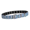 Ceintures Double oeillet ceinture ceinture à la mode polyvalent décoratif réglable Punk taille pour chemises Jeans pantalons pulls Shopping