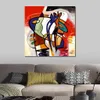 Abstract Canvas Art Paint The Town Red Handcrafted Oil Painting Modern Decor for Studio Apartment