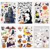 Removable Halloween Wall Stickers Horror Grim Reaper Witch Pumpkin Window Stickers For Halloween Party Home Bar Floor Wall Decal